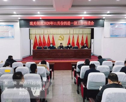 蒙城縣城關街道召開11月份四送一服工作推進會
